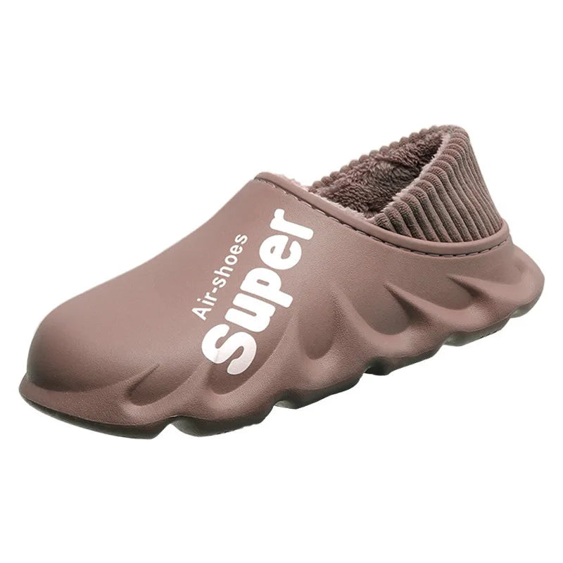 New Autumn Winter Warm Plush Super Air Shoes Japanese Style Home Slippers Men Slip-on Waterproof Unisex Cotton Snow Boots