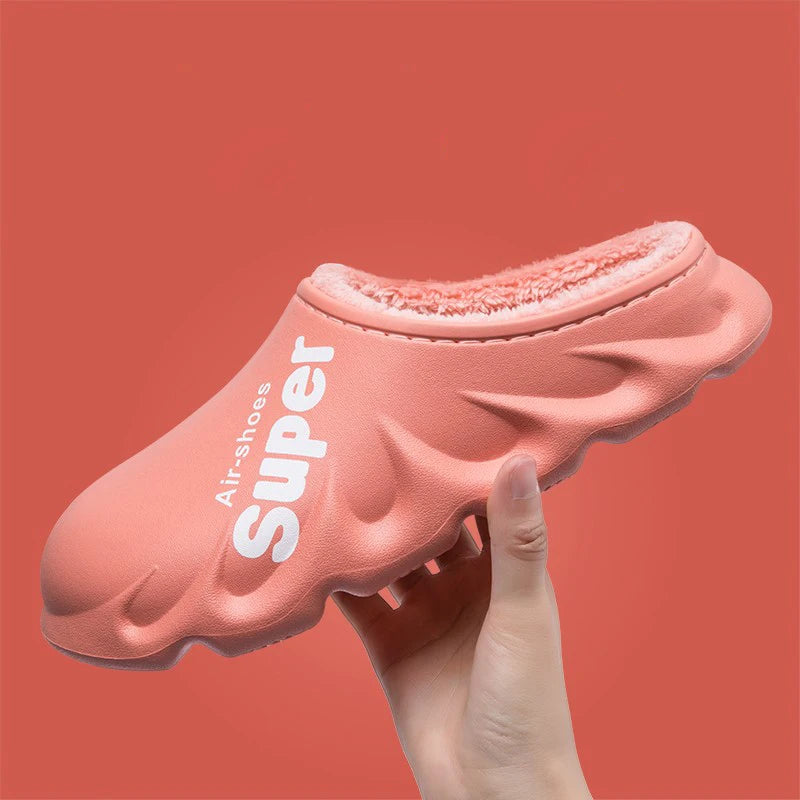 New Autumn Winter Warm Plush Super Air Shoes Japanese Style Home Slippers Men Slip-on Waterproof Unisex Cotton Snow Boots