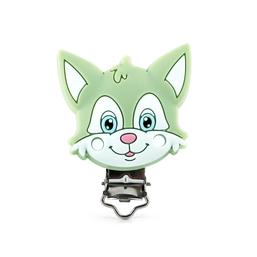 3pcs Silicone Pacifier Clips Teether Bear Fox Unicorn Baby Teething Teether Clip Necklace Beads Tool Nurs Accessories Food Grade