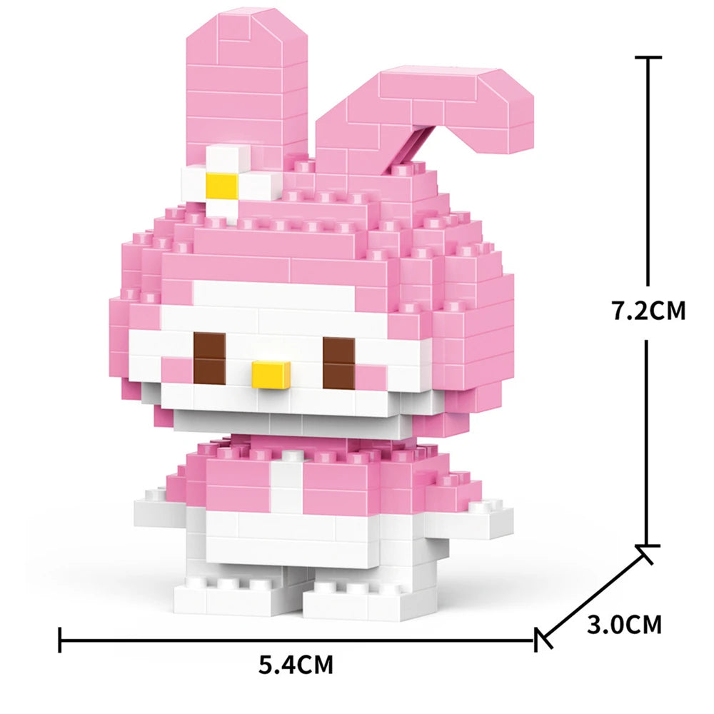 Cartoon Kuromi Cinnamoroll Block Character Assembled Model Building Block Dolls Toy Children Gif