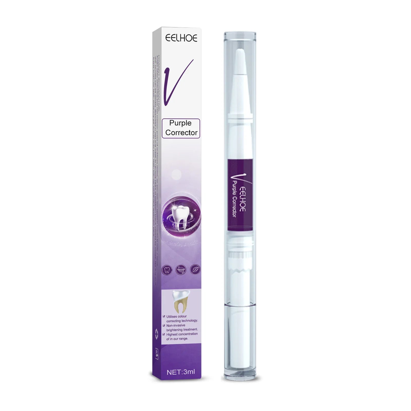 30ml V34 Purple Whitening Fresh Breath Brightening Toothpaste Remove Stains Reduce Yellowing Care For Teeth Gums Oral Care