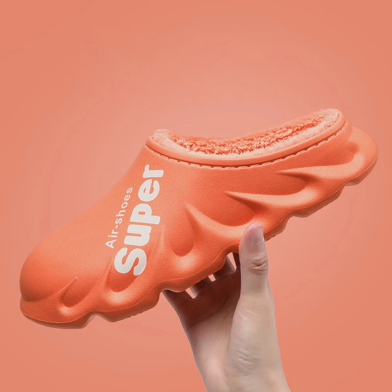 New Autumn Winter Warm Plush Super Air Shoes Japanese Style Home Slippers Men Slip-on Waterproof Unisex Cotton Snow Boots
