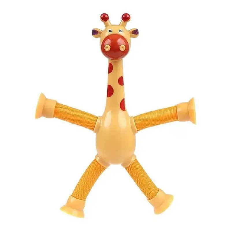 Children Christmas Suction Cup Toys Pop Tubes Stress Relief Telescopic Giraffe Fidget Sensory Bellows Anti-stress Squeeze Toy
