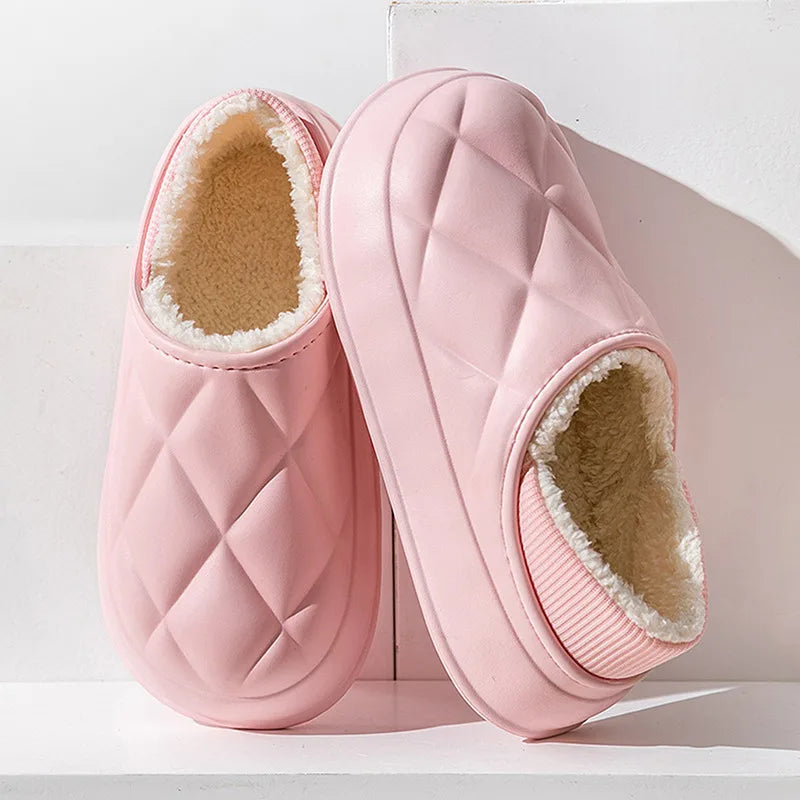 New Fashion Cotton Clogs Slippers Men Winter Warm Home Cotton Shoes Waterproof Garden Shoes Indoor Slip On Shoes For Men