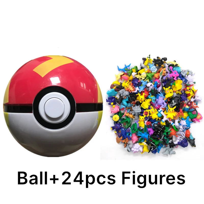 Funny Joy Pokemoning Toys 7Cm Elf Ball 2-3cm Anime Action PokeBall Figures Monster Toy Model Dolls Children Christmas Gift