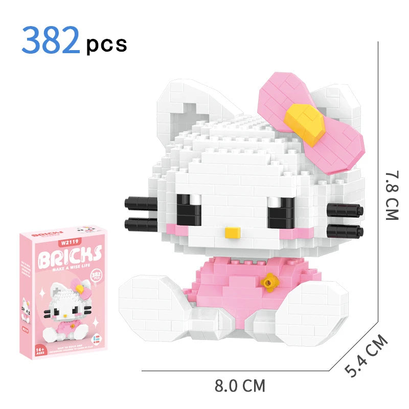 Cartoon Kuromi Cinnamoroll Block Character Assembled Model Building Block Dolls Toy Children Gif