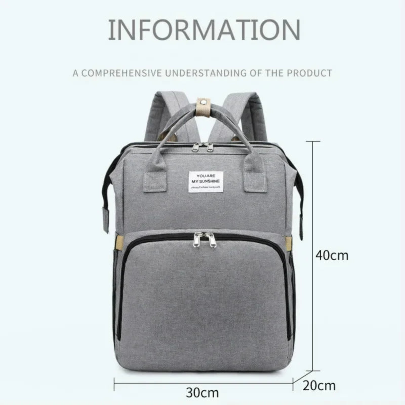 New Diaper Baby Bags with Bed Mummy Bag Waterproof Nylon Maternity Nappy Moms Backpack Baby Nursing Changing Bag For Baby Care