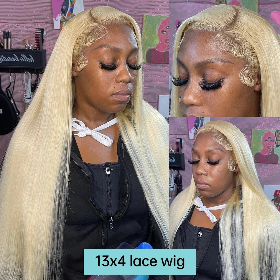 613 Hd Lace Frontal Wig 13x6 Transparent Blonde Wig 30 38 Inch Brazilian 13x4 Lace Front Bone Straight Human Hair Wigs For Women