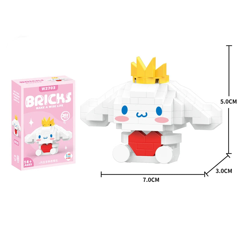 Cartoon Kuromi Cinnamoroll Block Character Assembled Model Building Block Dolls Toy Children Gif