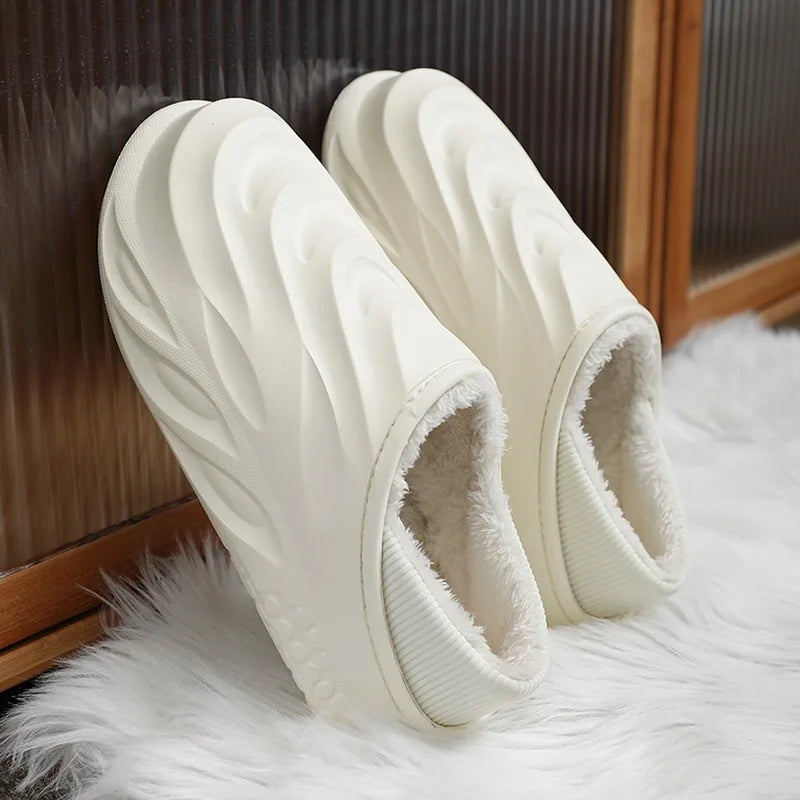 New Fashion Cotton Clogs Slippers Men Winter Warm Home Cotton Shoes Waterproof Garden Shoes Indoor Slip On Shoes For Men