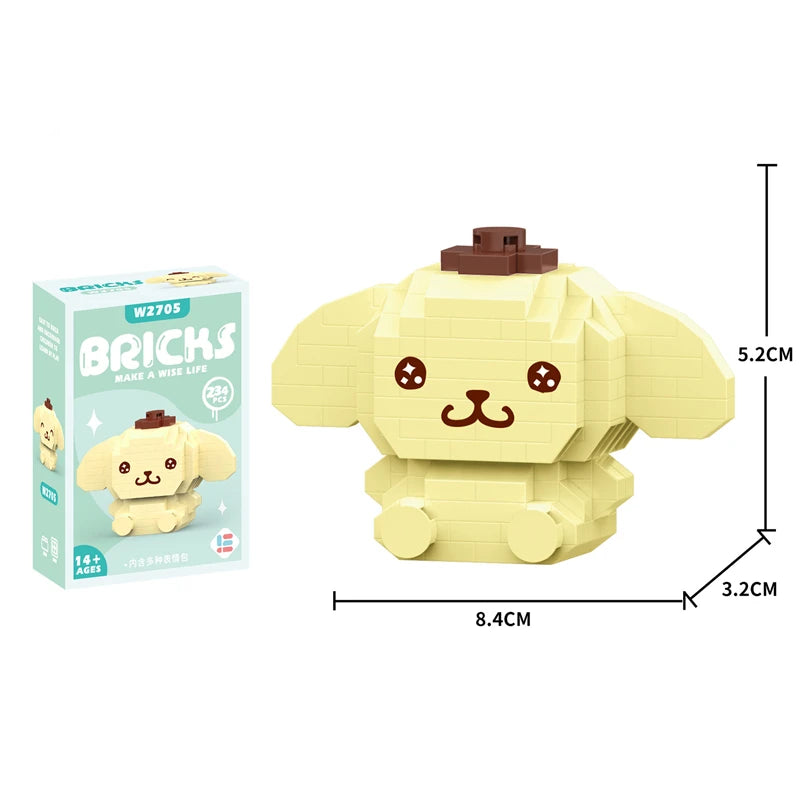 Cartoon Kuromi Cinnamoroll Block Character Assembled Model Building Block Dolls Toy Children Gif