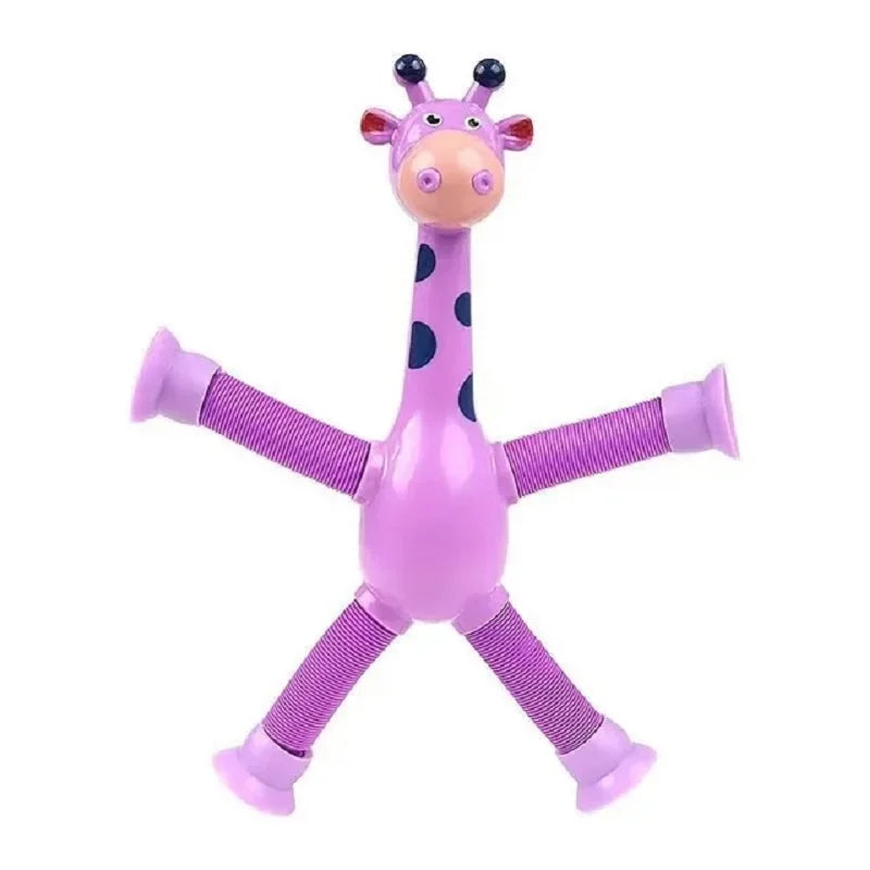 Children Christmas Suction Cup Toys Pop Tubes Stress Relief Telescopic Giraffe Fidget Sensory Bellows Anti-stress Squeeze Toy