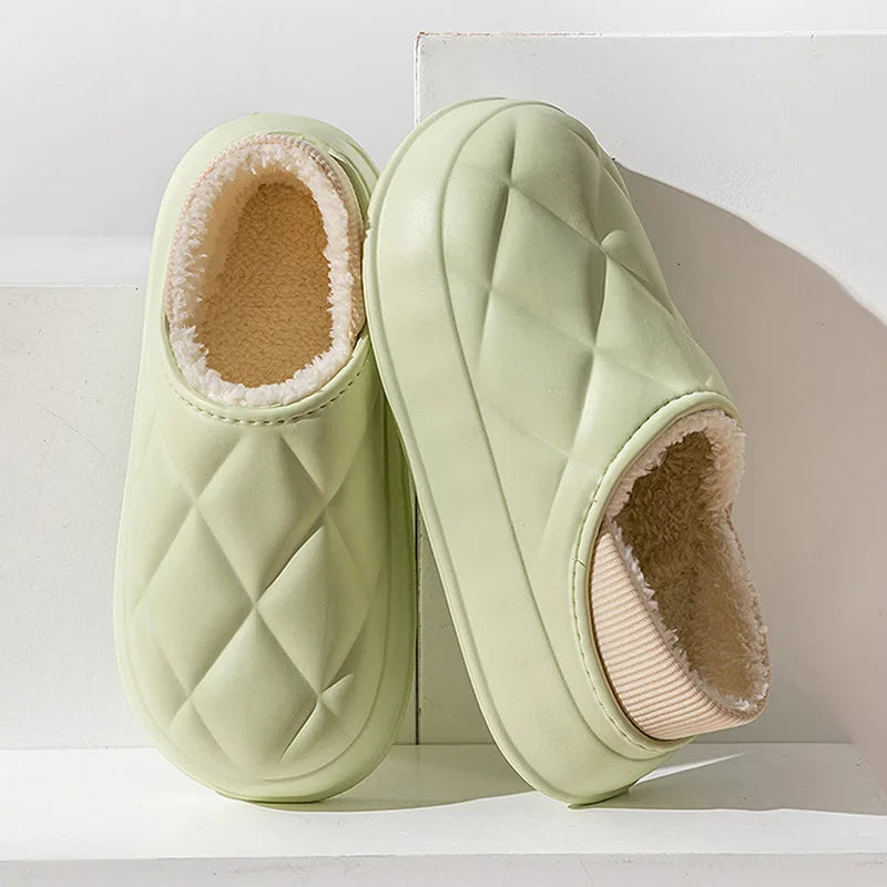 New Fashion Cotton Clogs Slippers Men Winter Warm Home Cotton Shoes Waterproof Garden Shoes Indoor Slip On Shoes For Men