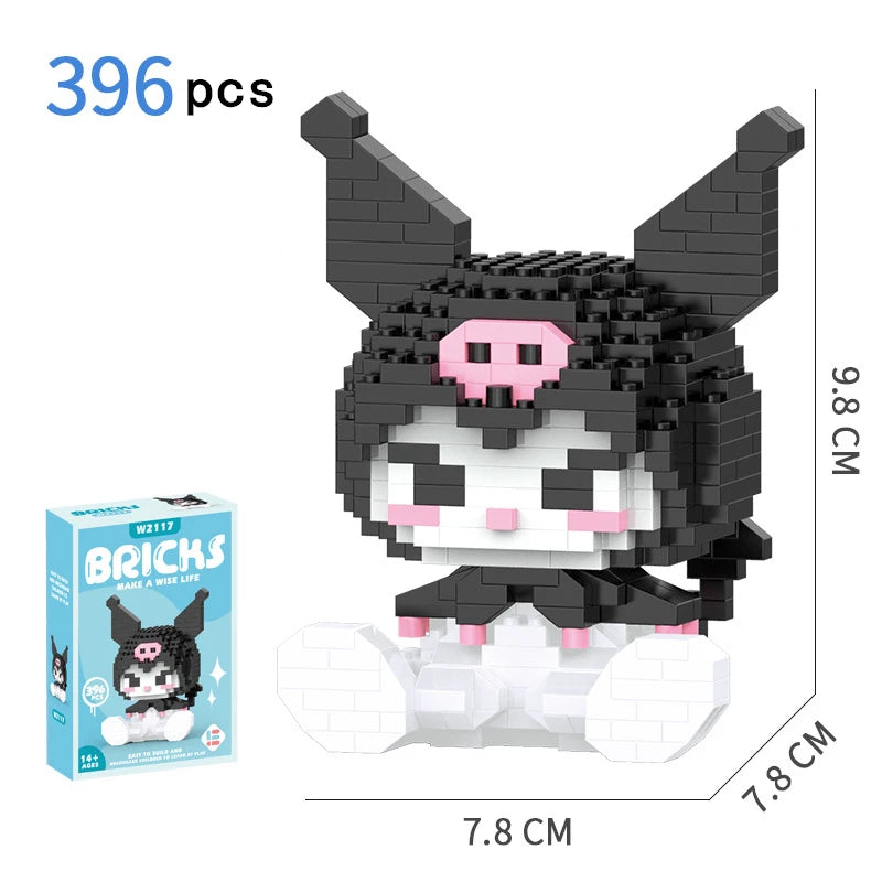 Cartoon Kuromi Cinnamoroll Block Character Assembled Model Building Block Dolls Toy Children Gif
